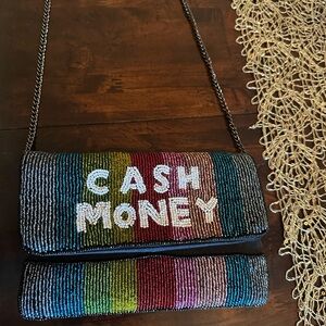 Sequin cash money wallet purse